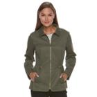 Women's Croft & Barrow&reg; Full-zip Utility Jacket, Size: Medium, Green