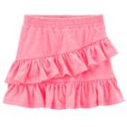 Girls 4-8 Carter's Asymmetrical Tiered Ruffle Skort, Size: 4-5, Pink