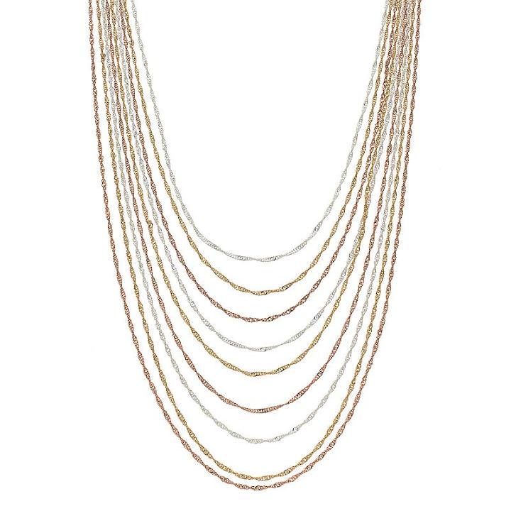 Jennifer Lopez Twisted Chain Multi Strand Necklace, Women's, Multicolor