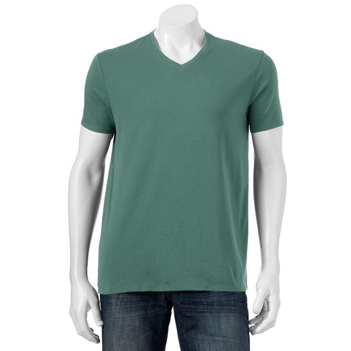 Men's Apt. 9 Solid V-neck Tee, Size: Small, Turquoise/blue (turq/aqua)