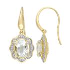 Stella Grace Gold Tone Sterling Silver 1/5 Carat T.w. Diamond & Amethyst Drop Earrings, Women's, White