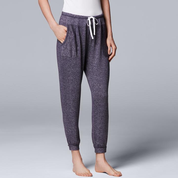 Women's Simply Vera Vera Wang Waking Hours Cropped Pant, Size: Xxl, Blue