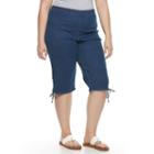 Plus Size Croft & Barrow&reg; Lace-up Skimmer Capris, Women's, Size: 4x Avg/reg, Dark Blue
