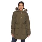 Women's Apt. 9&reg; Hooded Faux-fur Anorak Parka, Size: Large, Green Oth