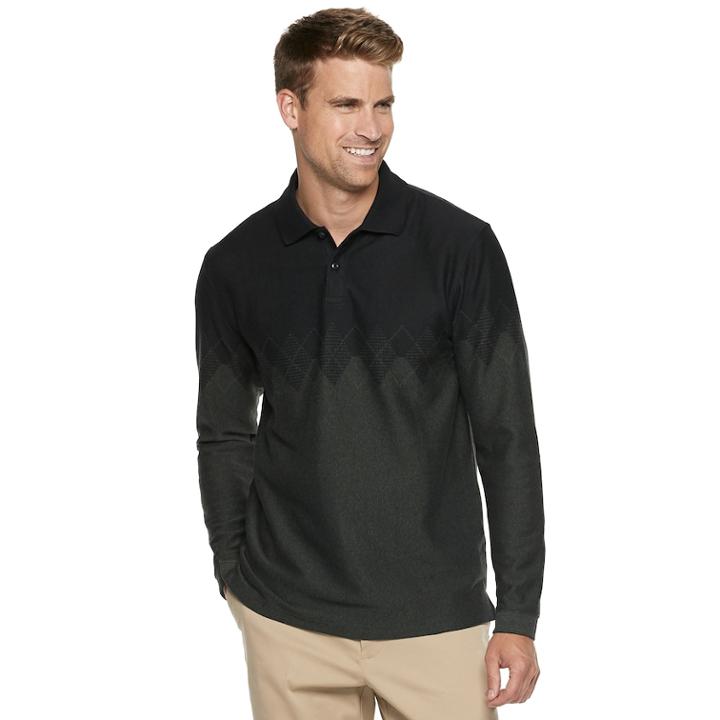 Men's Haggar Classic-fit Soft Touch Jacquard Polo, Size: Xxl, Purple