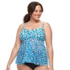 Plus Size Croft & Barrow&reg; Mesh Flyaway Tankini Top, Women's, Size: 26 W, Med Blue