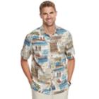 Men's Batik Bay Classic-fit Tropical Soft Touch Pocket Button-down Shirt, Size: Medium, Med Beige
