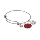 Love This Life Crystal Inspirational Charm Bangle Bracelet, Women's, Red
