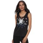 Women's Rock & Republic&reg; Liberty & Justice Graphic Tank, Size: Large, Black
