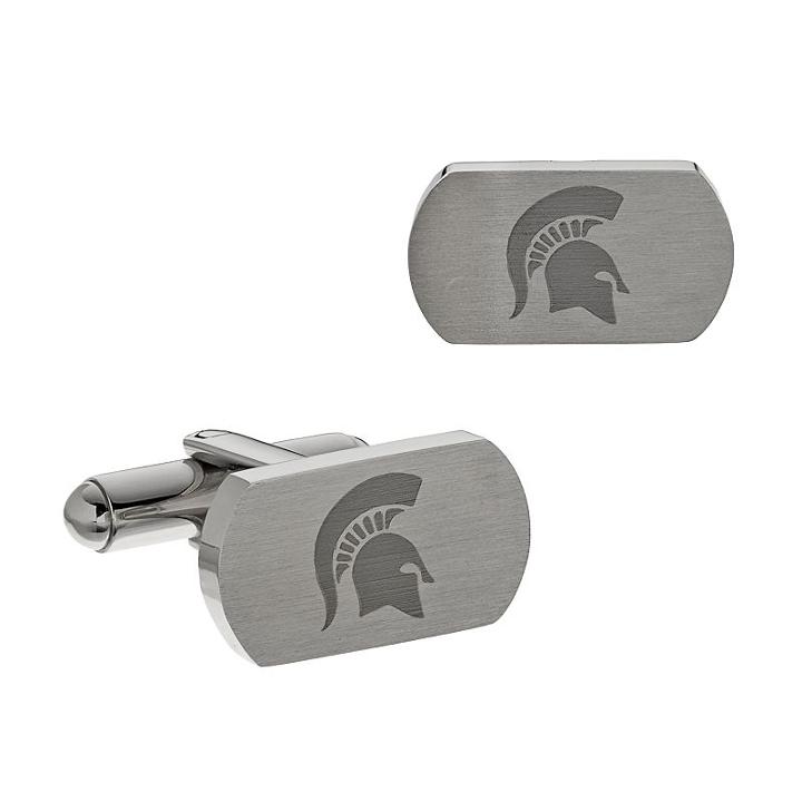 Fiora Stainless Steel Michigan State Spartans Cuff Links, Men's, Grey