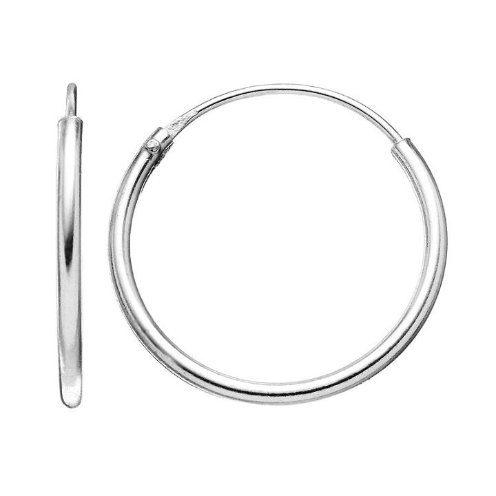 Charming Girl Kids' Sterling Silver Endless Hoop Earrings, Grey