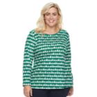 Plus Size Croft & Barrow&reg; Holiday Spirit Tee, Women's, Size: 1xl, Green