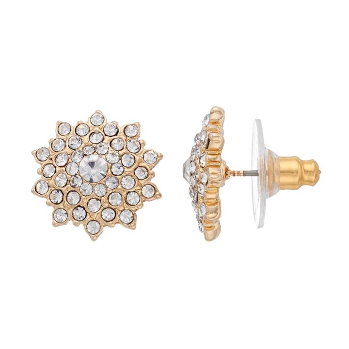Lc Lauren Conrad Pave Starburst Nickel Free Stud Earrings, Women's, Gold