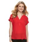 Women's Apt. 9&reg; Dolman Crepe Blouse, Size: Xl, Med Red