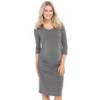Maternity Oh Baby By Motherhood&trade; Ruched Dress, Women's, Size: Large, Grey (charcoal)