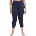 Plus Size Balance Collection Ella Jaquard Mesh Capris, Women's, Size: 2xl, Black