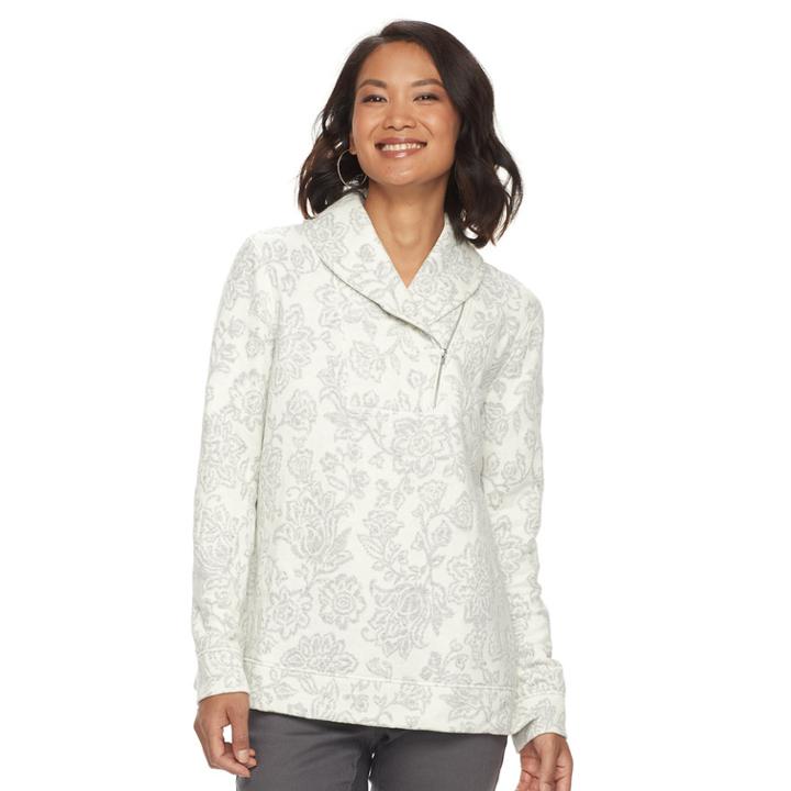 Women's Croft & Barrow&reg; Shawl Collar Sweater, Size: Xxl, Natural