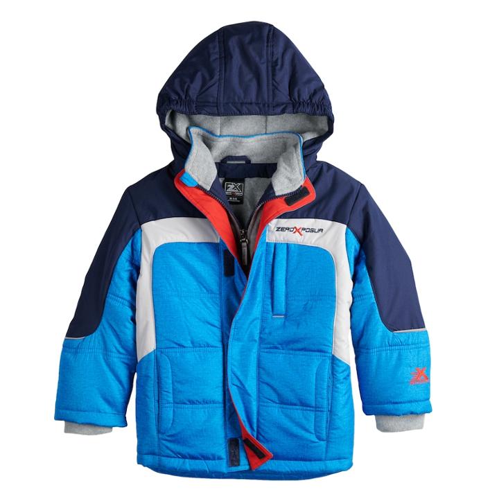 Boys 4-7 Zeroxposur Cole Reflective Heavyweight Jacket, Size: Medium, Med Blue