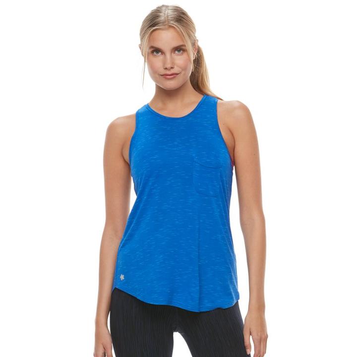 Women's Tek Gear&reg; High Neck Pocket Tank, Size: Xl, Blue (navy)