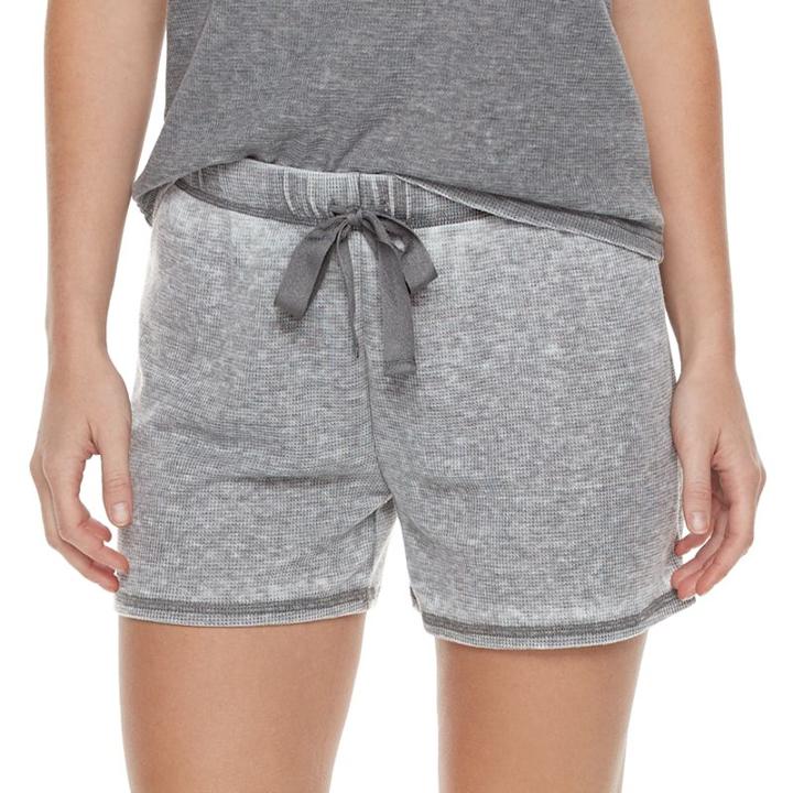 Women's Sonoma Goods For Life&trade; Pajamas: Thermal Waffle Drawstring Shorts, Size: Large, Grey