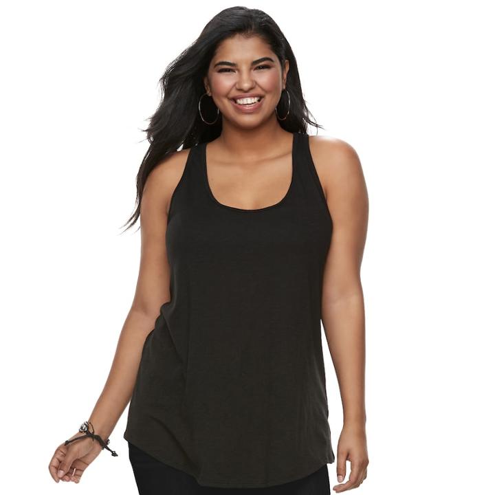 Juniors' Plus Size So&reg; Cutout Racerback Tank, Teens, Size: 2xl, Oxford
