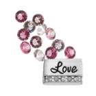 Blue La Rue Silver-plated Love & Crystal Charm Set - Made With Swarovski Crystals, Women's, Ovrfl Oth