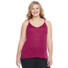 Juniors' Plus Size Mudd&reg; Double V-neck Camisole, Girl's, Size: 1xl, Pink