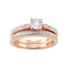 10k Rose Gold 1/4 Carat T.w. Diamond Engagement Ring Set, Women's, Size: 5, White