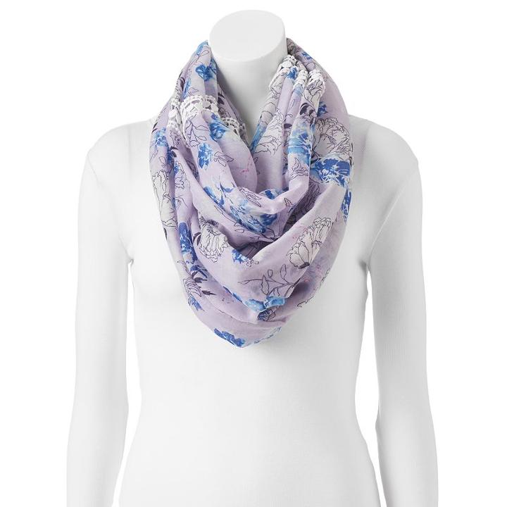 Sonoma Goods For Life&trade; Sketchy Floral Infinity Scarf, Women's, Med Purple
