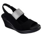 Skechers Cali Rumblers Sparkle On Women's Wedge Sandals, Size: 9, Grey (charcoal)
