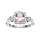 Sterling Silver Gemstone & Diamond Accent Halo Ring, Women's, Size: 9, Multicolor