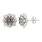 Mystic Topaz & Lab-created White Sapphire Sterling Silver Flower Stud Earrings, Women's