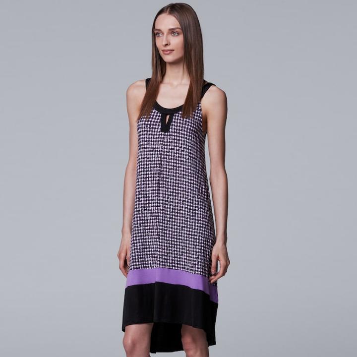 Women's Simply Vera Vera Wang High-low Keyhole Chemise, Size: Small, Oxford