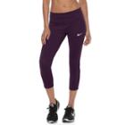 Women's Nike Power Running Capri Leggings, Size: Small, Dark Pink