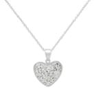 Silver Radiance Crystal Heart Pendant Necklace, Women's, White