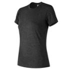 Women's New Balance Heather Tech Short Sleeve Tee, Size: Medium, Dark Grey