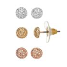 Stippled Dome Stud Earring Set, Women's, Multicolor
