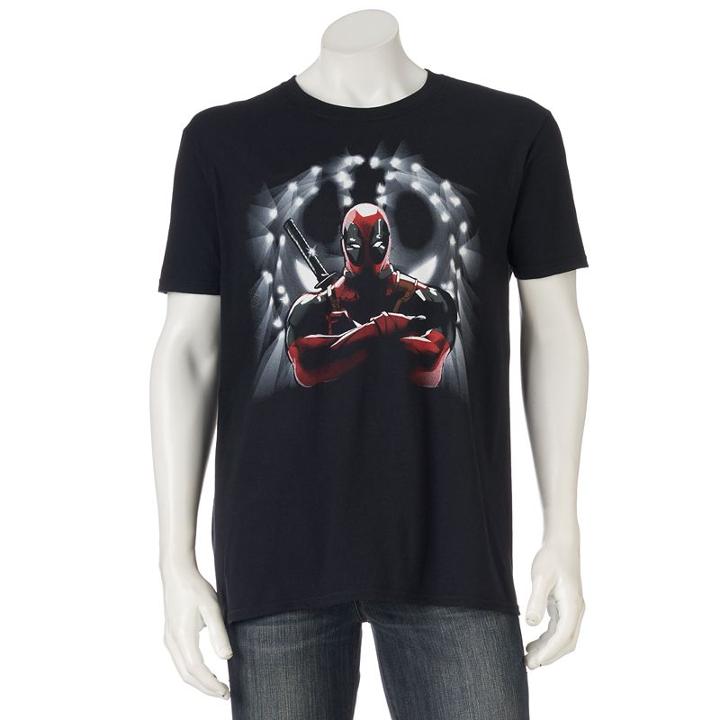 Men's Marvel Deadpool Tee, Size: Medium, Black