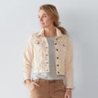 Women's Sonoma Goods For Life&trade; Twill Jacket, Size: Medium, Lt Orange