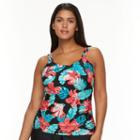 Plus Size Croft & Barrow&reg; Tummy Slimmer D-cup Tankini Top, Women's, Size: 22 W, Ovrfl Oth