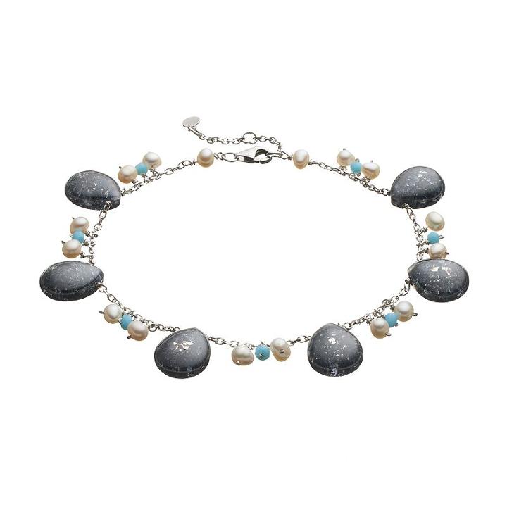 Sterling Silver Gemstone Charm Bracelet, Women's, Size: 7.5, Multicolor