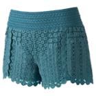 Juniors' Rewind Tulip Hem Crochet Shorts, Girl's, Size: Xl, Lt Green