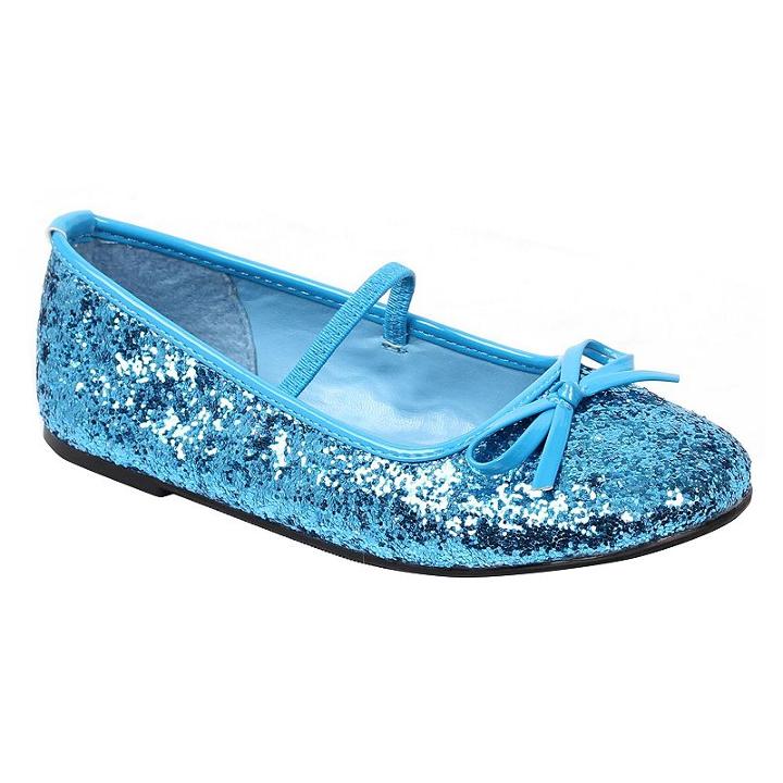 Kids Blue Sequin Costume Ballet Flats, Girl's, Size: 9-10