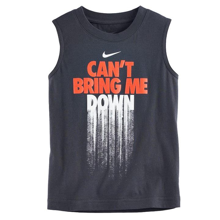 Boys 4-7 Nike Can't Bring Me Down Muscle Tee, Size: 7, Grey Other