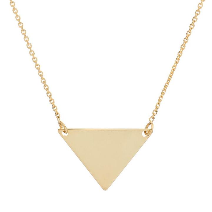 14k Gold Triangle Necklace, Women's, Size: 18, Yellow