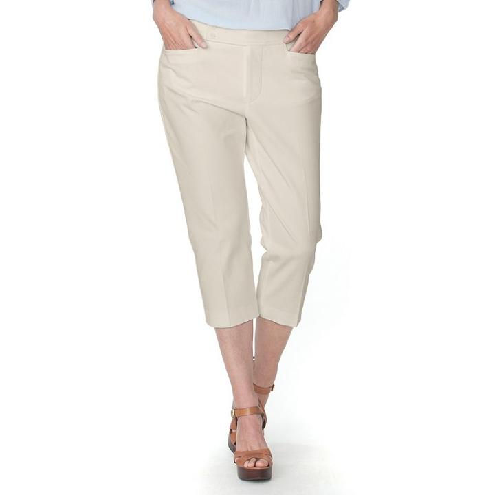 Plus Size Chaps Twill Straight-leg Capris, Women's, Size: 24 W, Beige Over