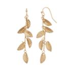 Lc Lauren Conrad Textured Leaf Nickel Free Drop Earrings, Women's, Gold