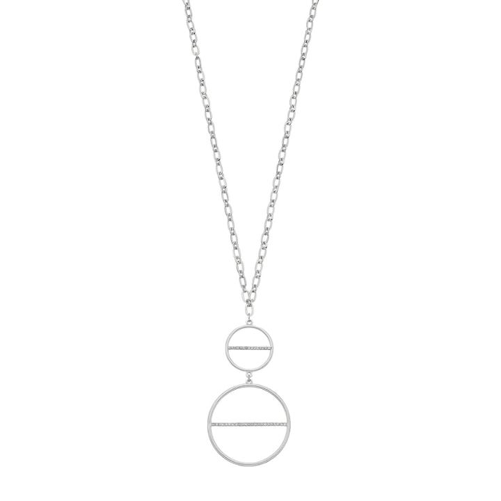 Long Double Circle Necklace, Women's, Gold