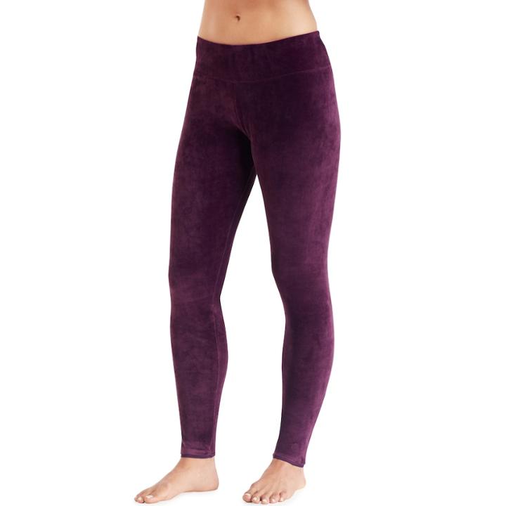 Women's Cuddl Duds Plush Velour Leggings, Size: Small, Med Purple