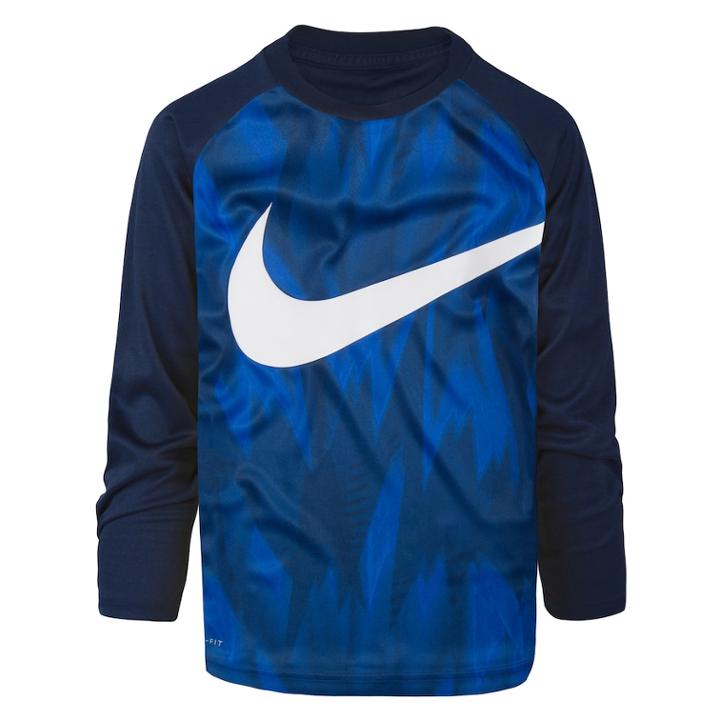 Boys 4-7 Nike Abstract Logo Raglan Tee, Size: 7, Light Blue
